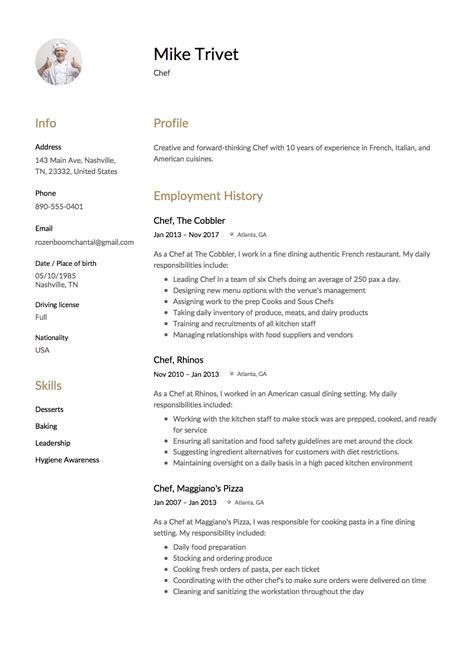 Stood a navigational watch of which operating in a seismic capacity/restricted maneuverability for data acquisition was normal. Full Guide: Chef Resume  + 12 Samples  | PDF & Word | 2019