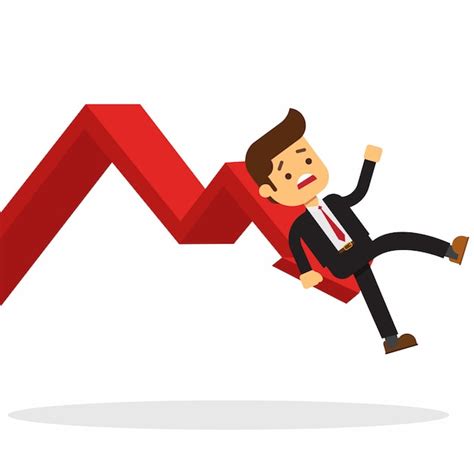 Premium Vector Business Man On Falling Down Chart