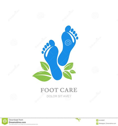 Womens Foot Care Set Of Logo Label Design Female Sole And Flowers On