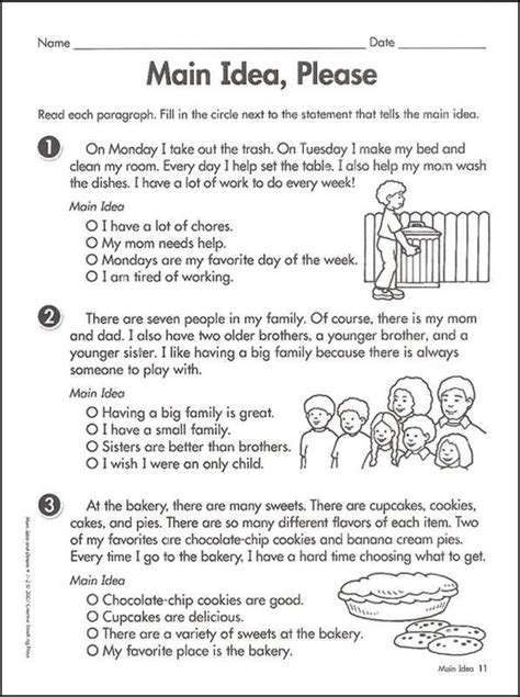 Free Printable Main Idea Worksheets 6th Grade
