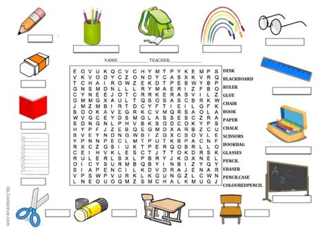 Classroom Objects Word Search English Esl Worksheets Pdf And Doc