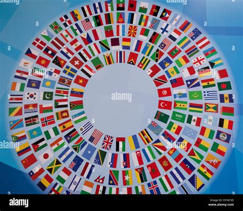 Circle Of Worlds National Flags Stock Photo Alamy