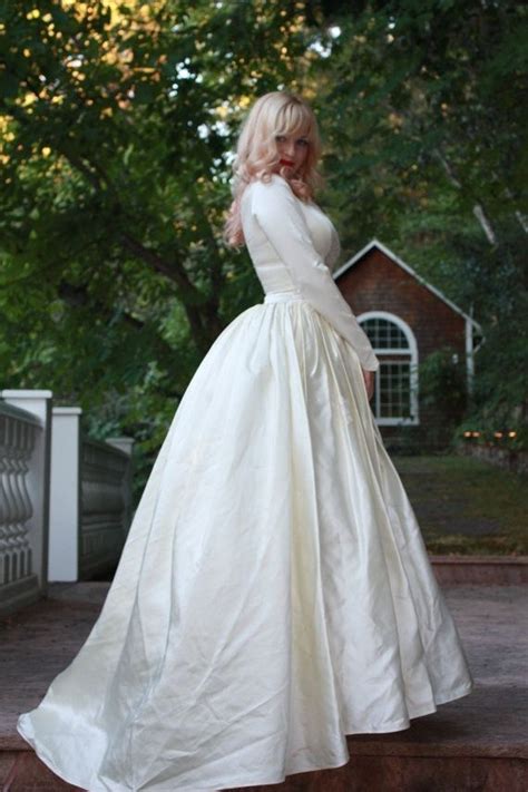 As a result, we will happily take care of you and assist you in selecting the best custom made wedding dress to enhance your appearance! Custom Vintage 1950s Silk Satin Wedding Dress Princess ...