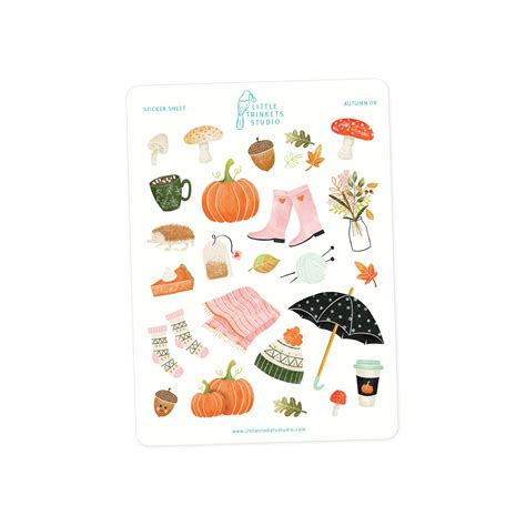 Autumn Sticker Sheet Planner Stickers Pumpkin Stickers Etsy
