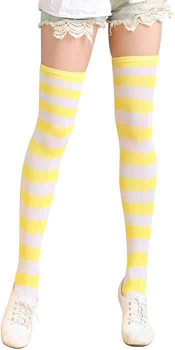 Zanzea Womens Over Knee Thigh High Socks Long Striped Stocking In 2023 Striped Knee High Socks