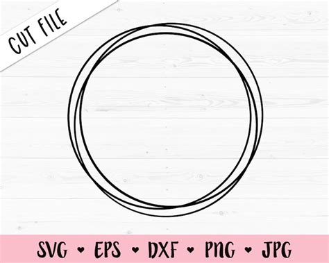Circle Frame Svg Scribble Round Monogram Frame Cut File Etsy