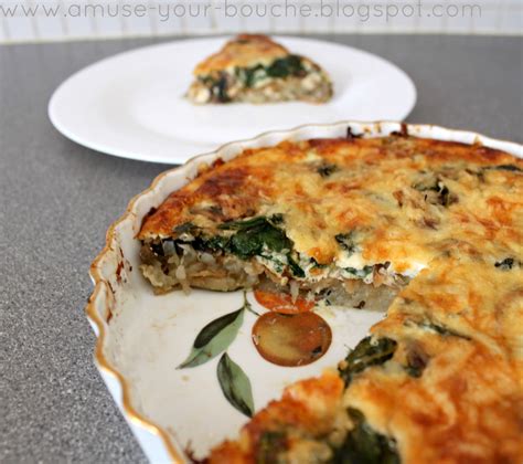 Spinach And Mushroom Quiche With Potato Hash Crust Amuse Your Bouche