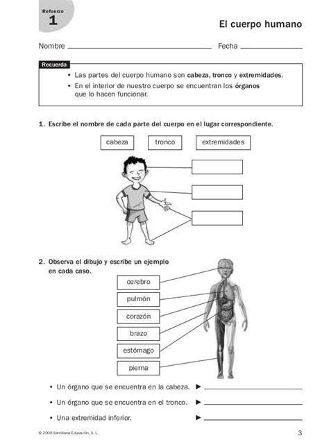 Refuerzo Y Ampliación Conocimiento Del Medio 4º Conocimiento Cuerpo