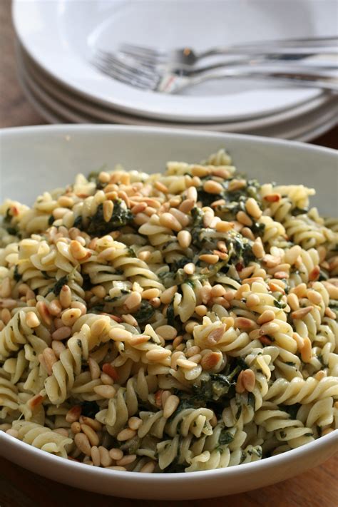 Pasta With Feta Spinach And Pine Nuts