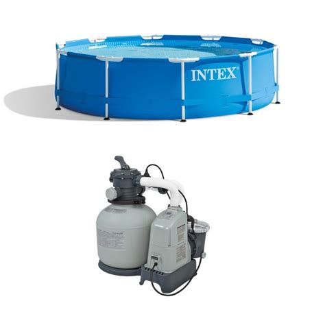 Intex 10x30 Frame Above Ground Pool And 1600 Gph Saltwater