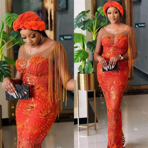 Images Glam And Stylish Aso Ebi Styles In Red Colours Asoebi Lace