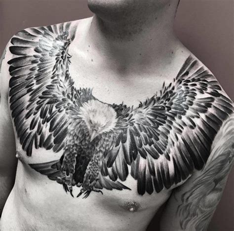 Flying Eagle Chest Tattoo Cool Chest Tattoos Eagle Chest Tattoo