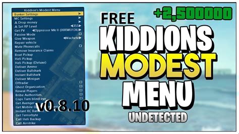 Gta V Online 153 Kiddions Mod Menu Showcasedownload Youtube