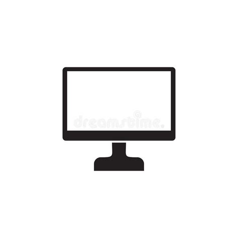 Computer Monitor Icon Logo Design Template Stock Vector Illustration