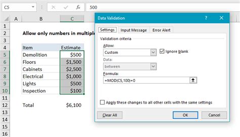 Data Validation Excel Dengan Rumus If