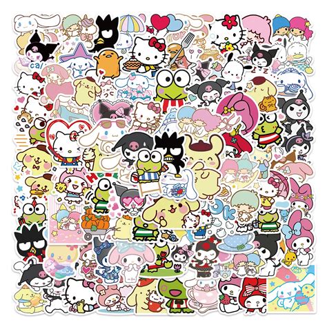 Buy 100pcs Cute Stickers Pack Hello Kittty Stickers Mymelodyandkuromi