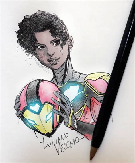 Ironheart Sketch By Lucianovecchio On Deviantart Marvel And Dc