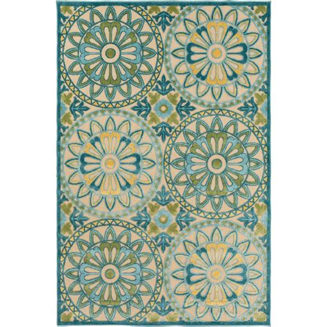 Add sophisticated elegance to your indoor or outdoor space with this gorgeous area rug. Artistic Weavers Meliax Teal 8 ft. x 11 ft. Indoor/Outdoor ...