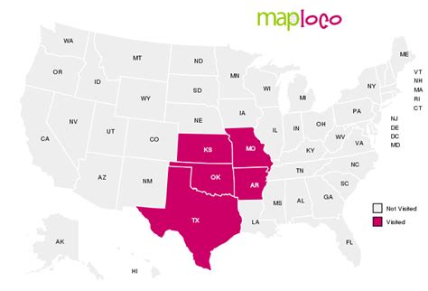 States Ive Visited Ar Ks Mo Ok Tx Visiting Us States States