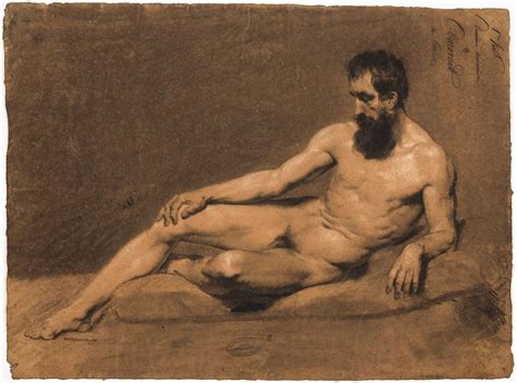 Reclining Male Nude Public Domain Portrait Drawing PICRYL Public