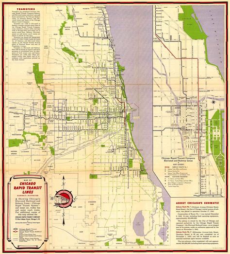1946 Cta Map Chicago Transit Map Transit Map Chicago Map