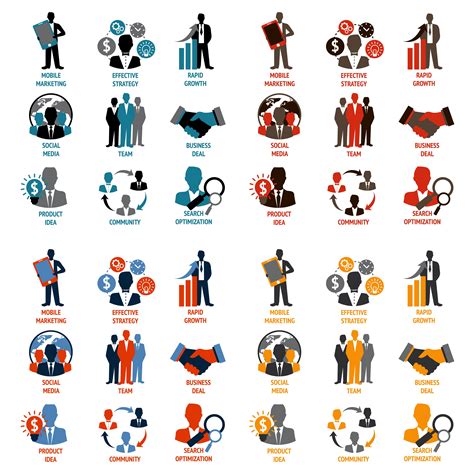 Business And Management Icons 454528 Vector Art At Vecteezy