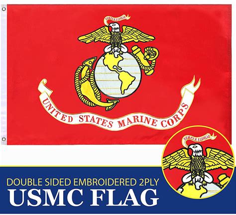 g128 u s marines usmc flag 3x5 ft double sided embroidered
