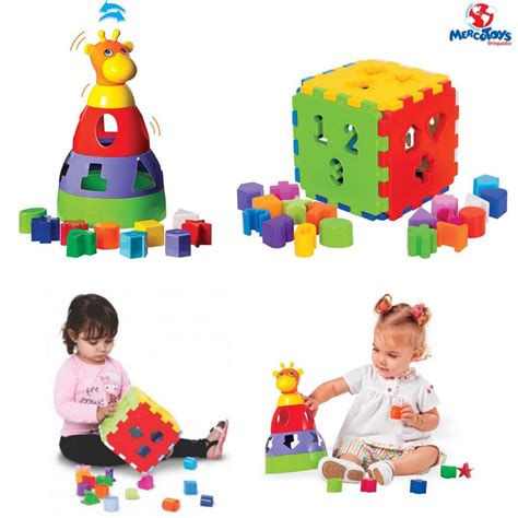 Brinquedo Educativo Para Bebê Cubo Didático E Girafa Didática Montar E