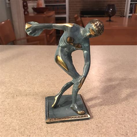The games embraced long jump, wrestling, boxing, running, a pentathlon, discus throw, pankration and equestrian events (ancient olympic games). Ancient Greek Bronze Statue of Discus Thrower of Myron ...