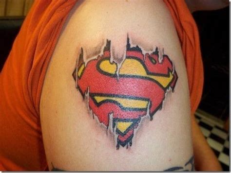 High 20 Superhero Tattoo Designs Superman Tattoos Cartoon Tattoos