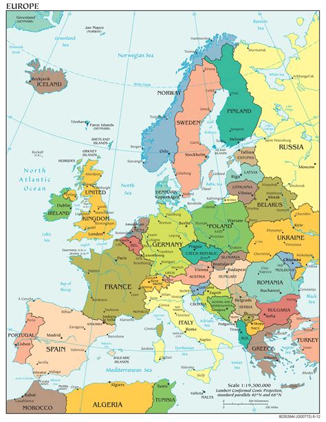 Mapa Polityczna Europy Stolice Mapa