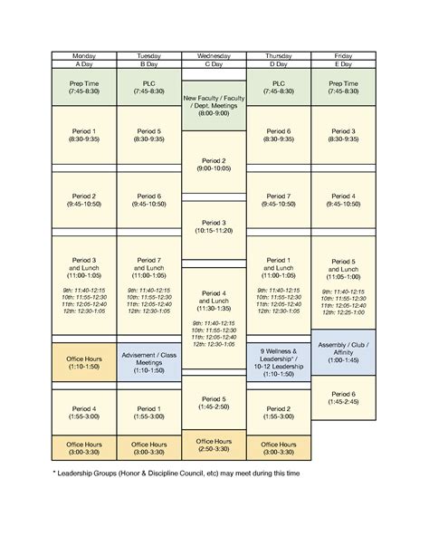 Class Schedule Westminster Schools