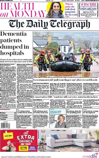 The Daily Telegraph Uk Front Page For 17 February 2020 Paperboy