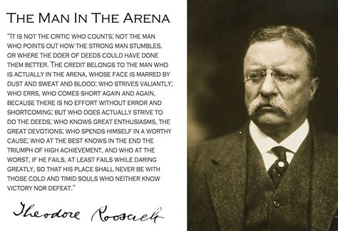 Theodore Teddy Roosevelt The Man In The Arena Quote 13x19 Poster With
