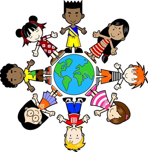 Kids Around The World Stock Vector Illustration Of Holding 10142086