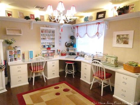 I had found these plans for building a craft table that i was going to adjust to meet my needs. L shaped desk inspiration | Sewing room design, Craft room ...