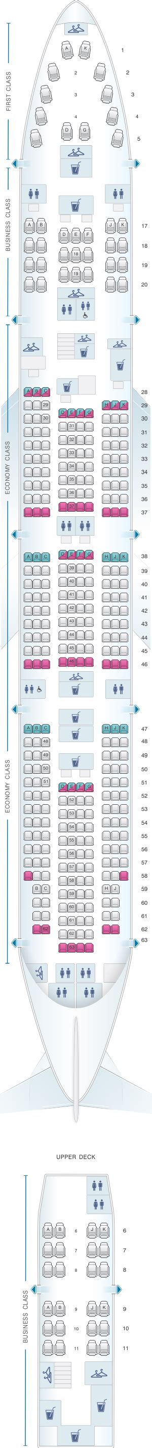 Seat Map China Airlines Boeing B747 400 380pax Seatmaestro