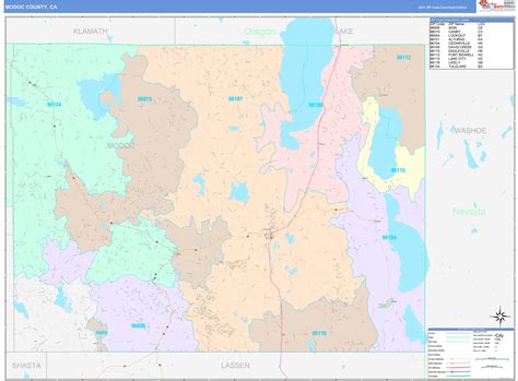 Modoc County, CA Wall Map Color Cast Style by MarketMAPS - MapSales.com