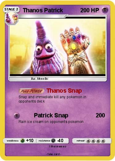 Pokémon Thanos Patrick 7 7 Thanos Snap My Pokemon Card