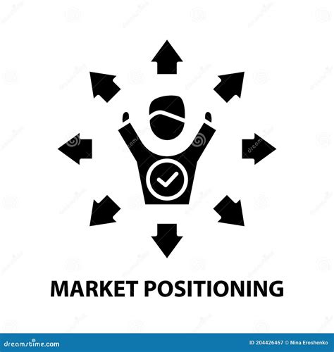 Market Positioning Icon Black Vector Sign With Editable Strokes