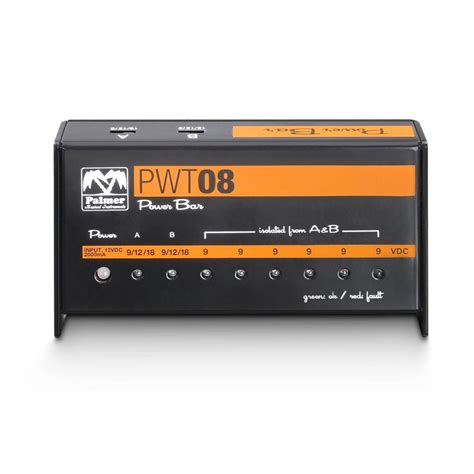 Palmer Mi Pwt 08 Universal 9v Pedalboard Power Supply 8 Outputs At