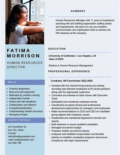 Editable professional layouts & formats with example cv content. Human Resources Director Resume Samples & Templates PDF+Word 2020 | Human Resources Director ...