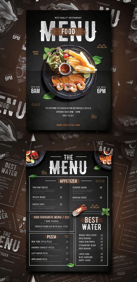 modern food menu template psd fully editable cafe menu design menu card design food menu