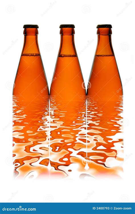 Three Beer Bottles In A Row Stock Image Image Of Brew Clean 2400793