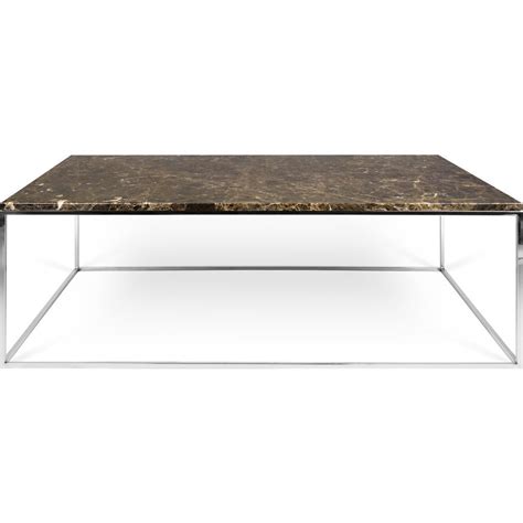 Temahome Gleam 47x30 Marble Coffee Table Brown Marble Chrome 187042