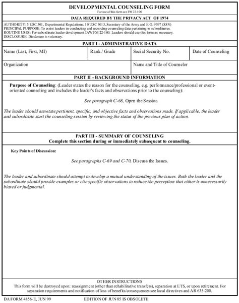 Us Army Da Form 4856 Fillable Printable Forms Free Online