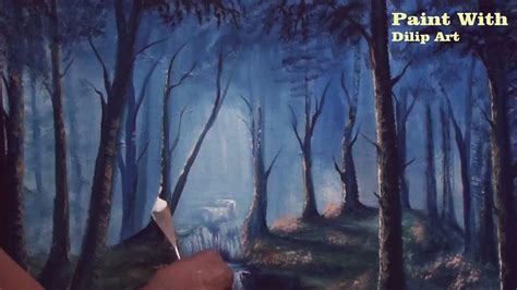 How To Draw Dark Scary Forest Oil Painting Tutorial Dilip Art