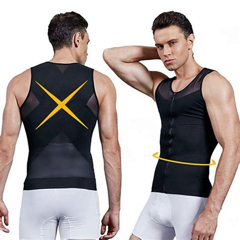 Gynecomastia Shirt Men Shapewear To Hide Man Boobs Moobs Shapewear Slim Vest Top Ebay