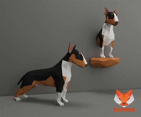 Bul Terrier Papercraft Terrier Boston Terrier Dogs