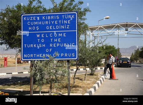 Border Crossing Ayios Dhometios Nicosia Northern Cyprus Stock Photo